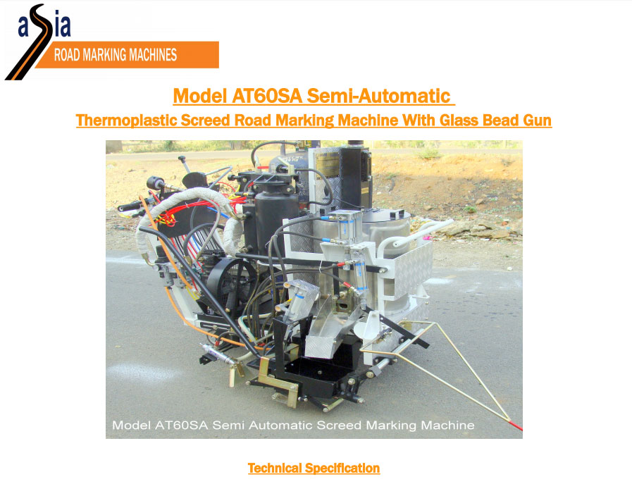 Technical Specification for AT60SA Semi Automatic Road Marking Machines